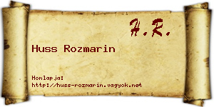 Huss Rozmarin névjegykártya